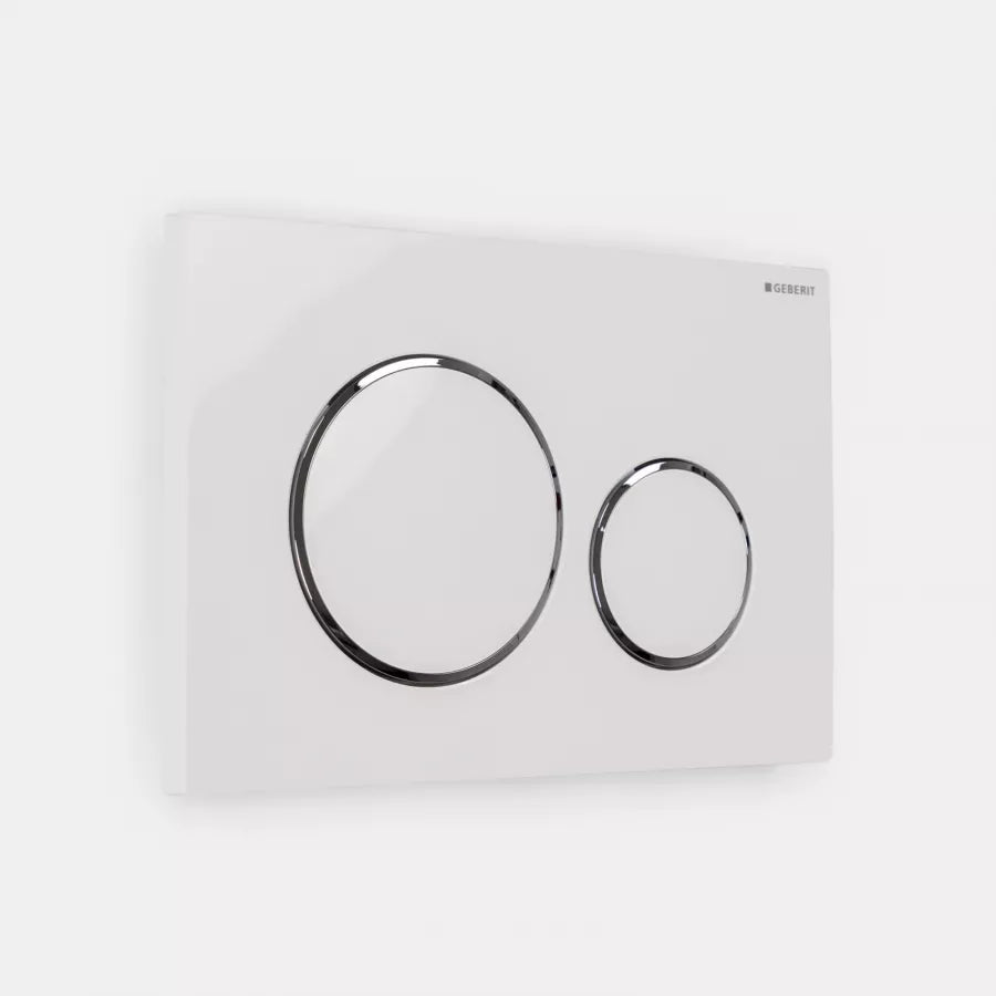 Geberit Sigma20 placca di comando doppio tasto bianco e cromo per incassi Sigma 8