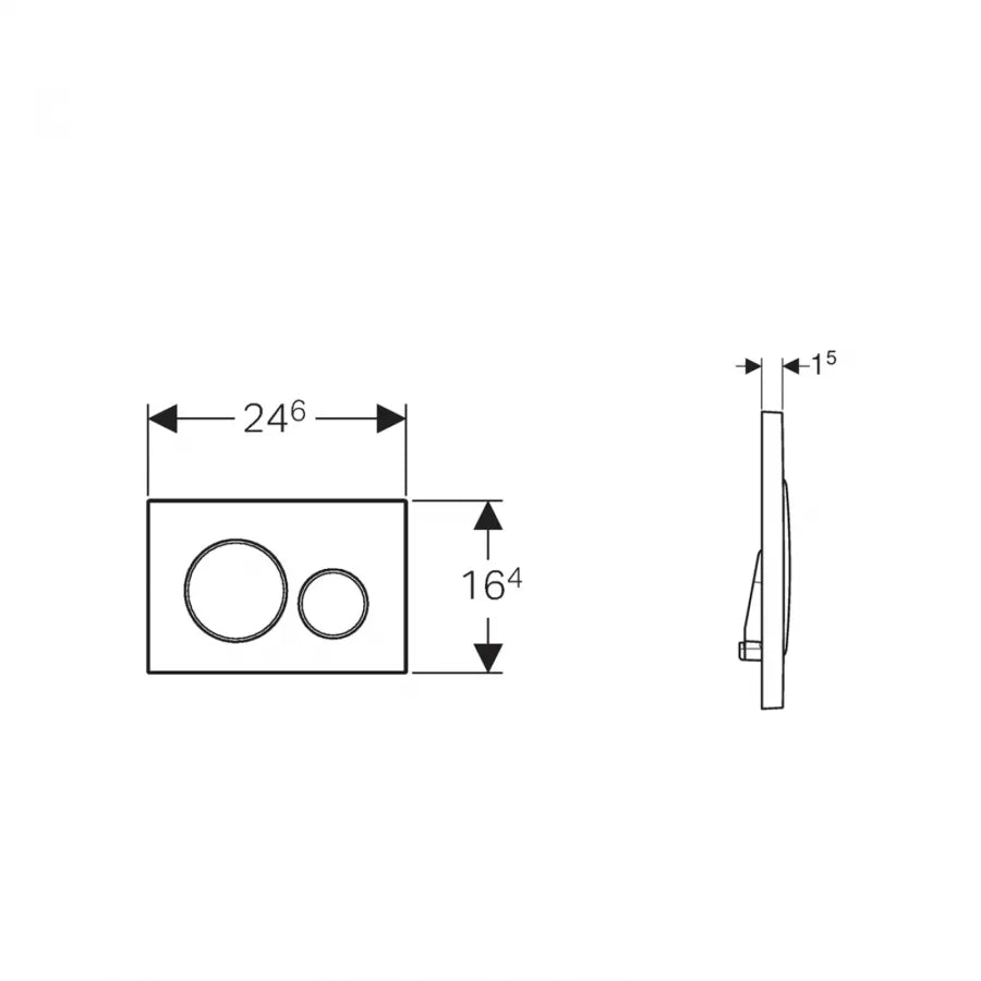 Geberit Sigma20 placca di comando doppio tasto bianco e cromo per incassi Sigma 8