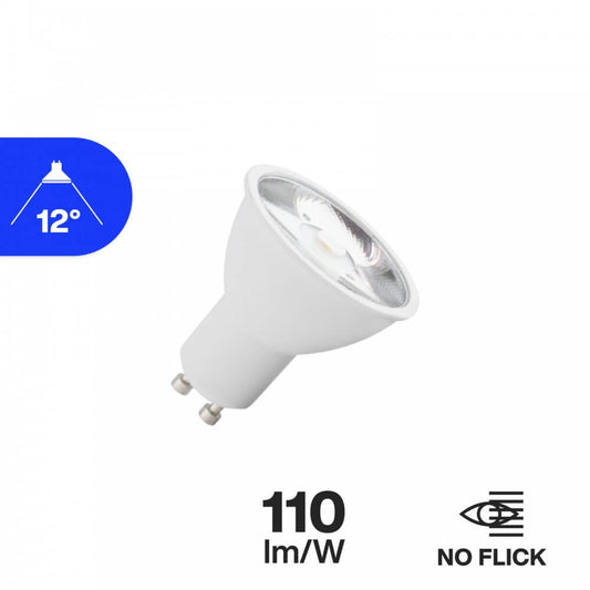 Lampada LED GU10 6W, 100lm/W - Angolo 12°