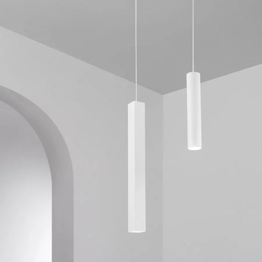 Lampada sospesa 30 cm in metallo bianco