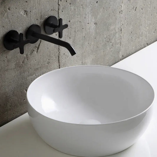 Lavabo da appoggio Elegance Circle 40 cm in ceramica bianco