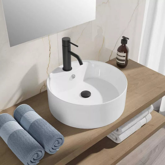 Lavabo design bacinella tonda 46 cm in ceramica d'arredo