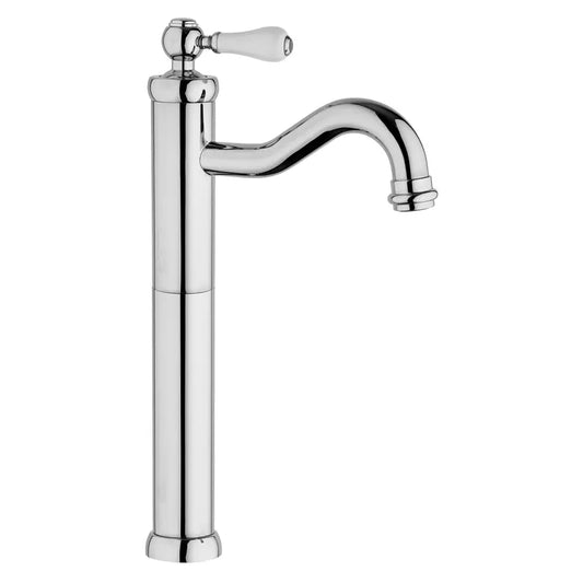 Miscelatore lavabo alto senza scarico cromo e bianco