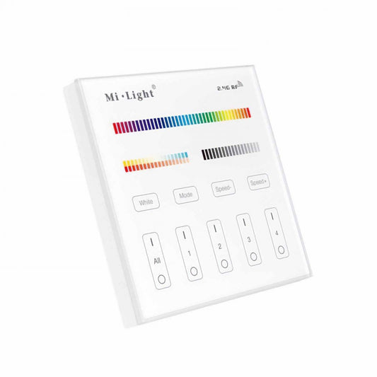 Pannello Full Touch WiFi RGB+CCT 4-Zone, base magnetica - White