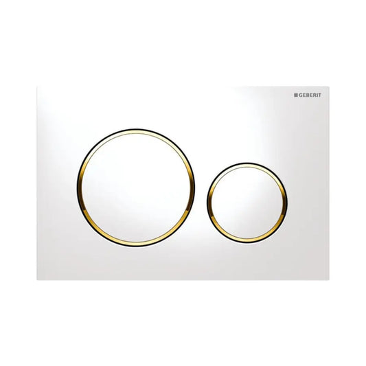 Placca doppio tasto Sigma20 Geberit bianco-oro