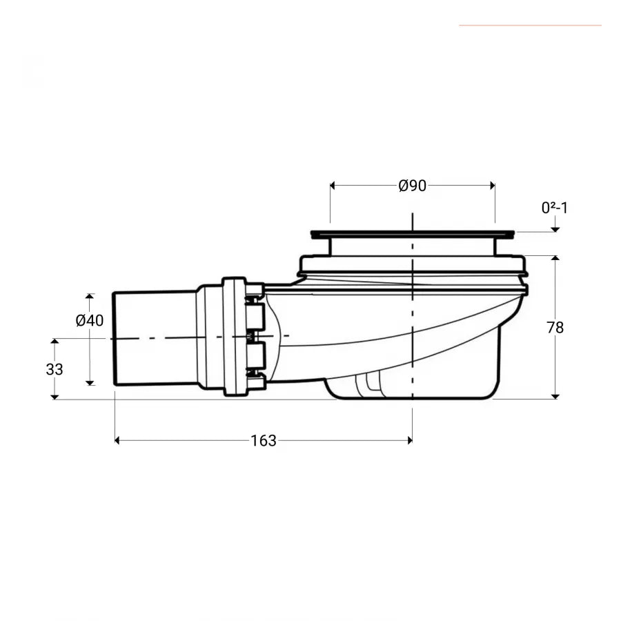 Sifone per piatto doccia Geberit d90 con tappo per piletta chiusura 50 mm