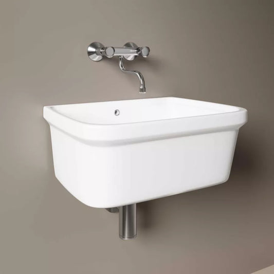 Pilozzo lavanderia 60x45 cm in ceramica bianco