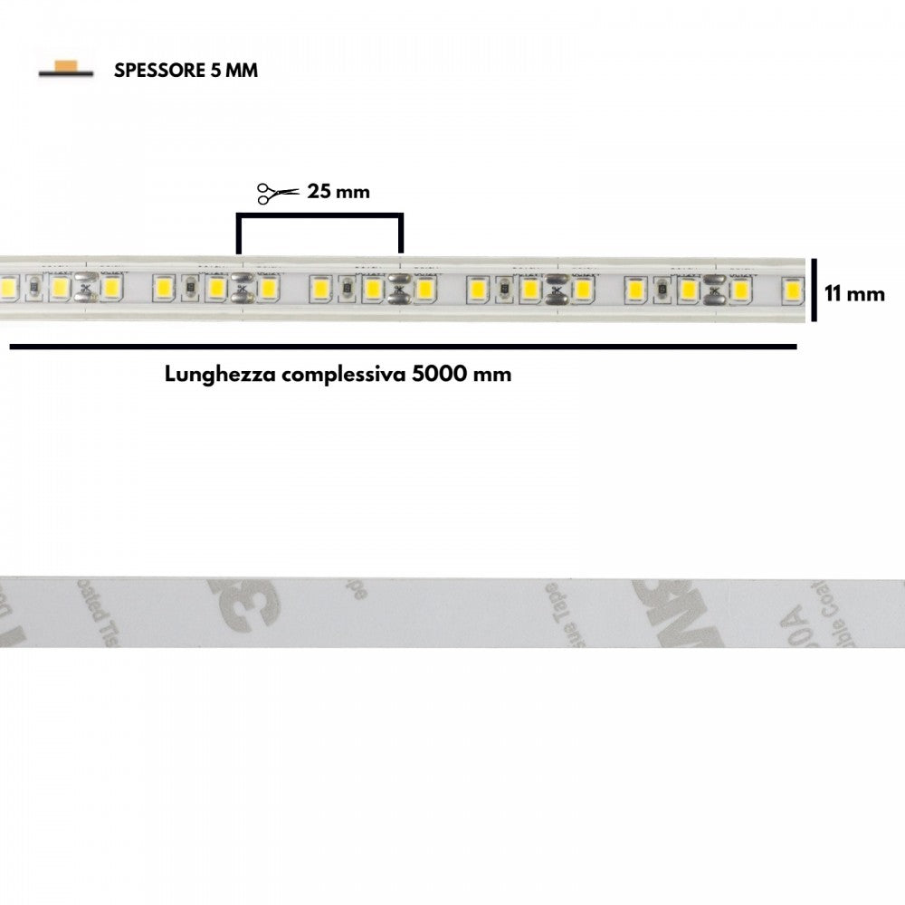 Striscia LED 2835/120 - IP65 - 15W/m - 5m - 12V