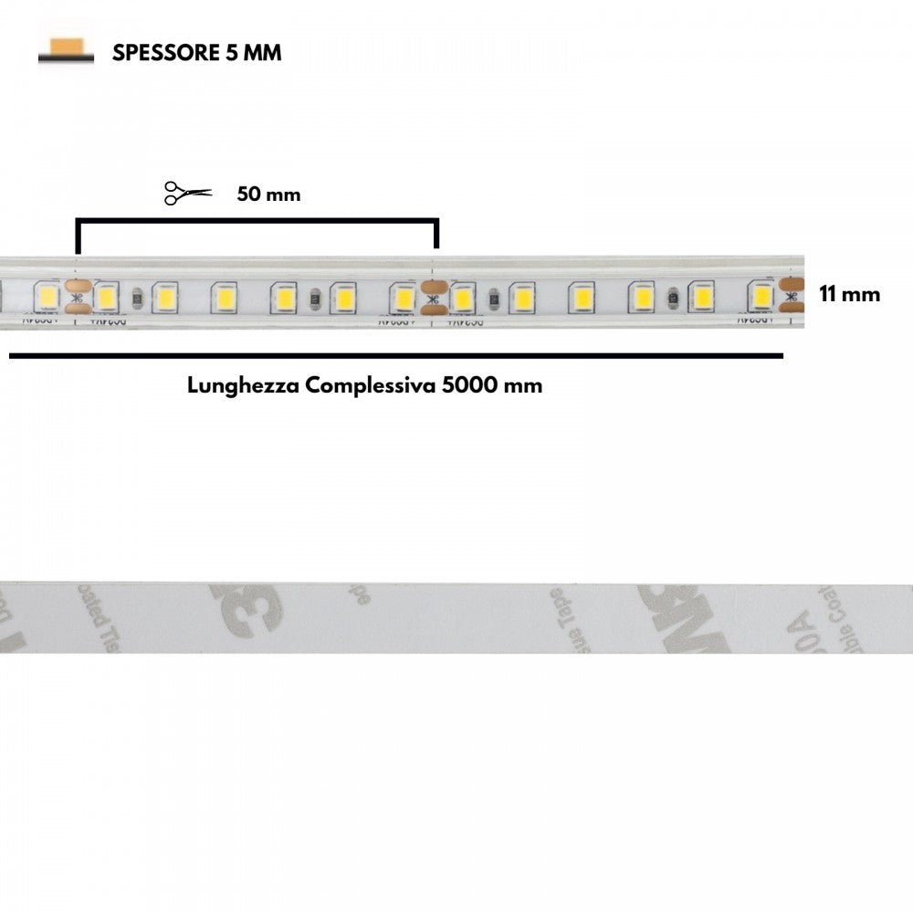 Striscia LED 2835/120 - IP65 - 15W/m - 5m - 24V