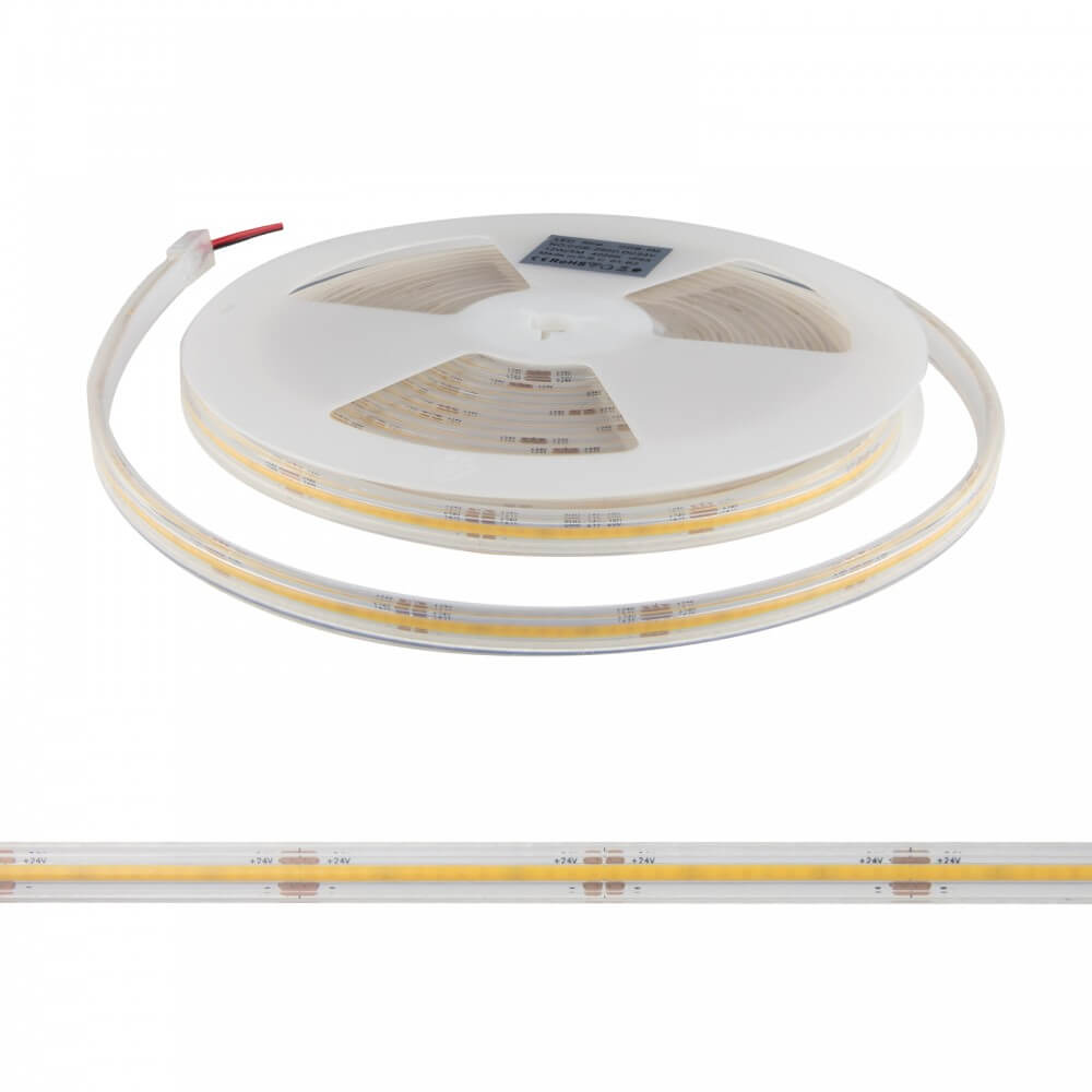 Striscia LED COB - IP65 - 12W/m - 5m - CRI90 - 24V