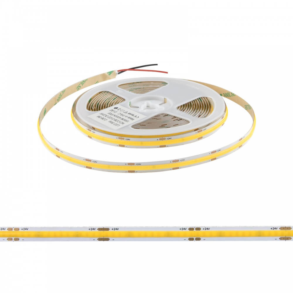 Striscia LED Professional COB - IP20 - 15W/m - 5m - 110lm/W - CRI92 - 24V