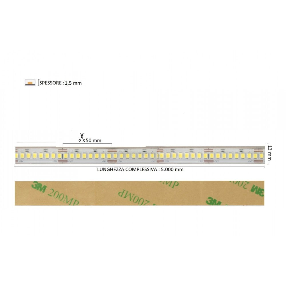 Striscia LED Professional 2835/224 - IP67 - 25W/m - 2.900lm/m- 5m - 24V